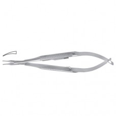 Barraquer-Troutman Micro Needle Holder Curved - Very Delicate - Round Handle - With Lock Stainless Steel, 11.5 cm - 4 1/2"